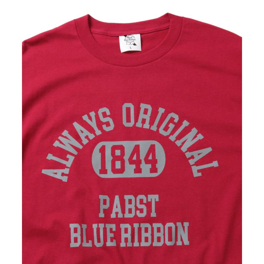 PABST BLUE RIBBON パブストブルーリボン COLLEGE TEE 半袖 Tシャツ CARDINAL カーディナル｜clickstarwaks｜02