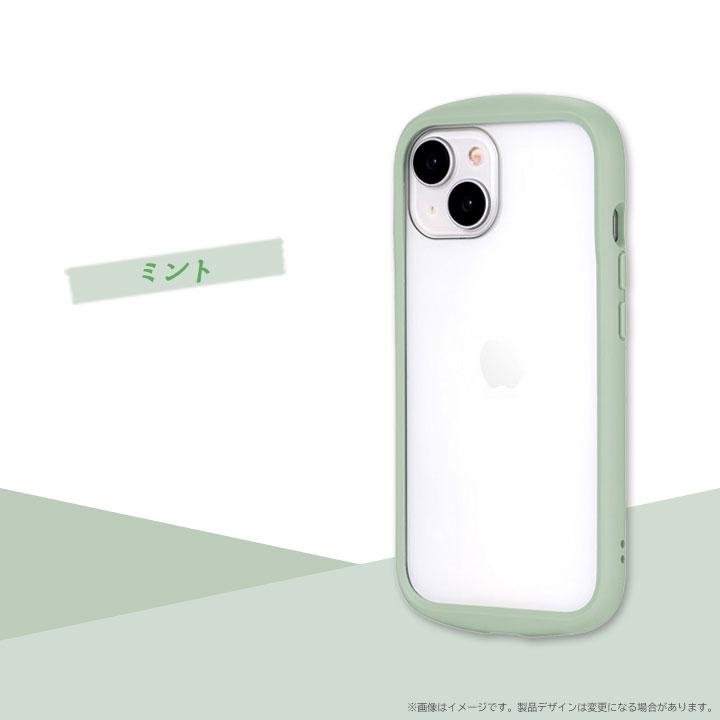 iPhone15 iPhone14 耐衝撃ケース クリア くすみカラー ハイブリッド