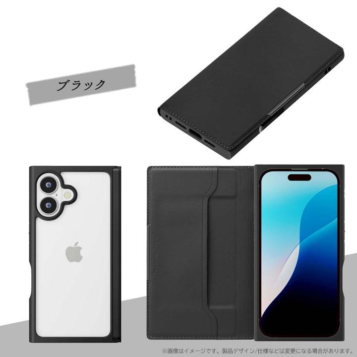 手帳型フリップケース ブラック iPhoneアクセサリー