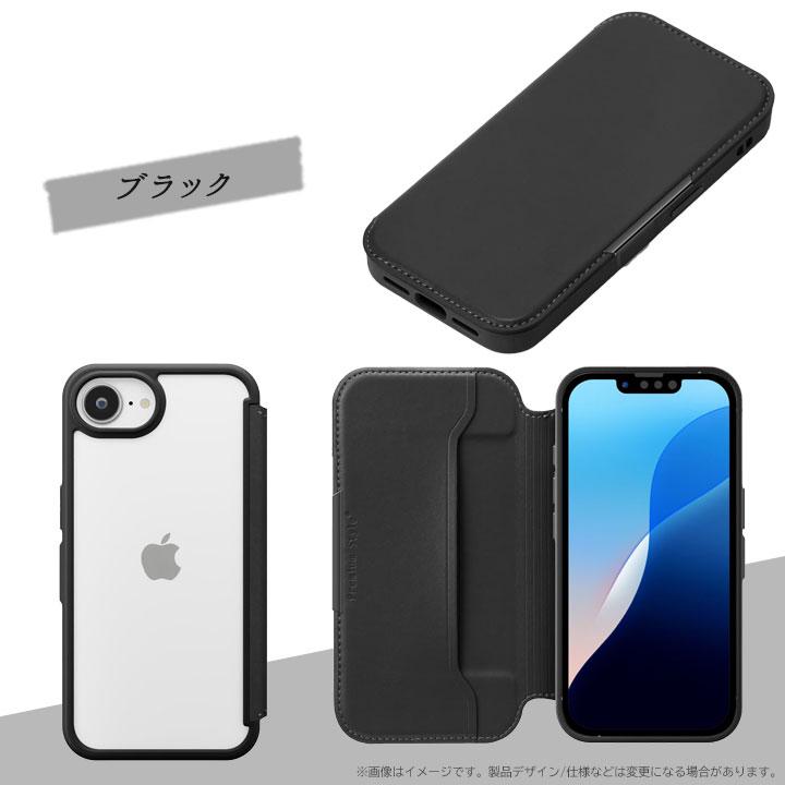 iPhone17e/16e 6.1インチ用 ガラスフリップケース PUレザー