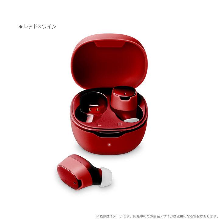 Bluetooth ワイヤレスイヤフォン レッド iPhone/スマートフォン ワイヤレスイヤフォン(ボリューム/マイク付