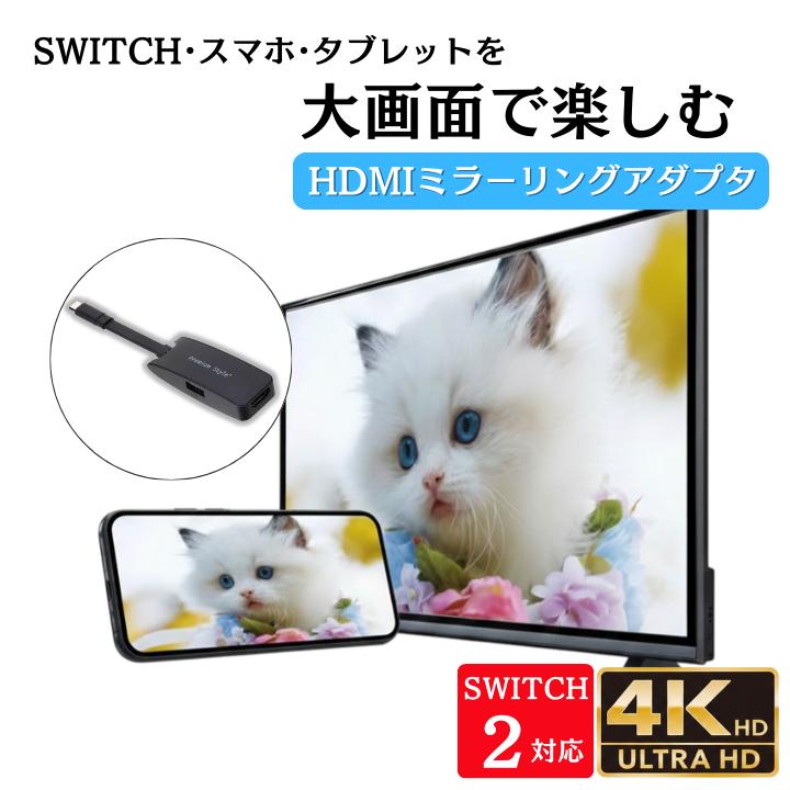 HDMIアダプタ ミラーリング 変換 SWITCH2 Type-C TV iPhone Android