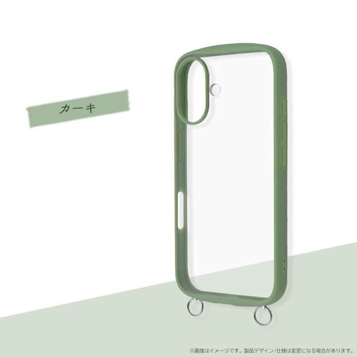 iPhone16 Puffull 耐衝撃 バンパー ストラップ金具付き ハイブリッドケース ブラック ベージュ グレー カーキ ペールブルー メール便送料無料 |  | 05
