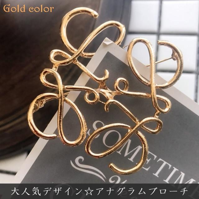 ブローチ レディース アクセサリー 人気 アナグラム きれいめ かわいい おしゃれ ロゴブローチ エレガント 幾何学模様 シンプル ゴールド Zaqa376 C Life 通販 Yahoo ショッピング