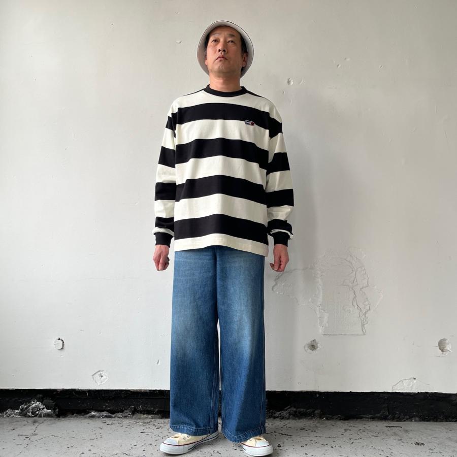 美品Pheeta(ファータ)コットンドットストライプ切替ロングシャツ Pheeta(フィータ)コットン ドット×ストライプ 切替 ロングシャツ