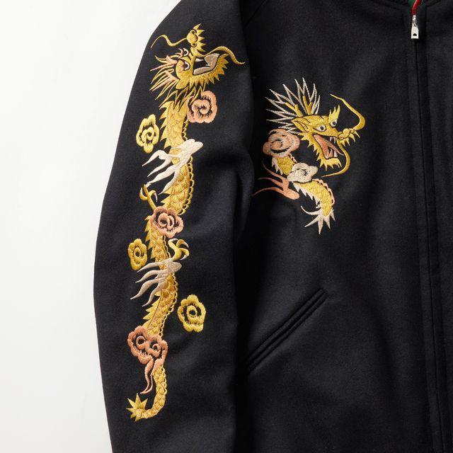 GOLD WOOL MELTON×ACETATE SOUVENIR JACKET 