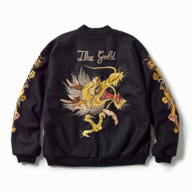 GOLD ウールメルトン　スカルスカジャン　初売り完売品　新品　東洋 GOLD 東洋エンタープライズ / ゴールド ： WOOL MELTON×ACETATE