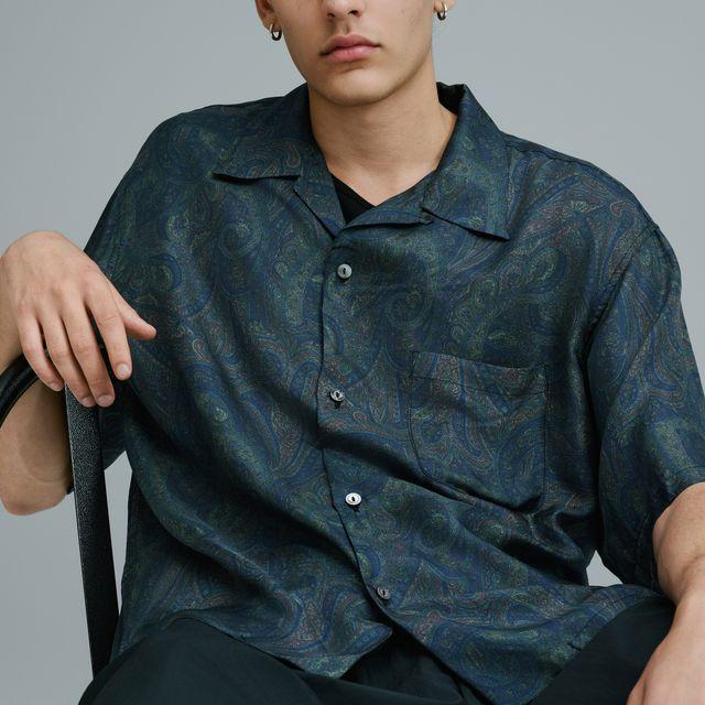 GOLD/ゴールド GL39651 PAISLEY PATTERN SILK TWILL S/S OPEN SHIRT　【2026SS新型】の画像