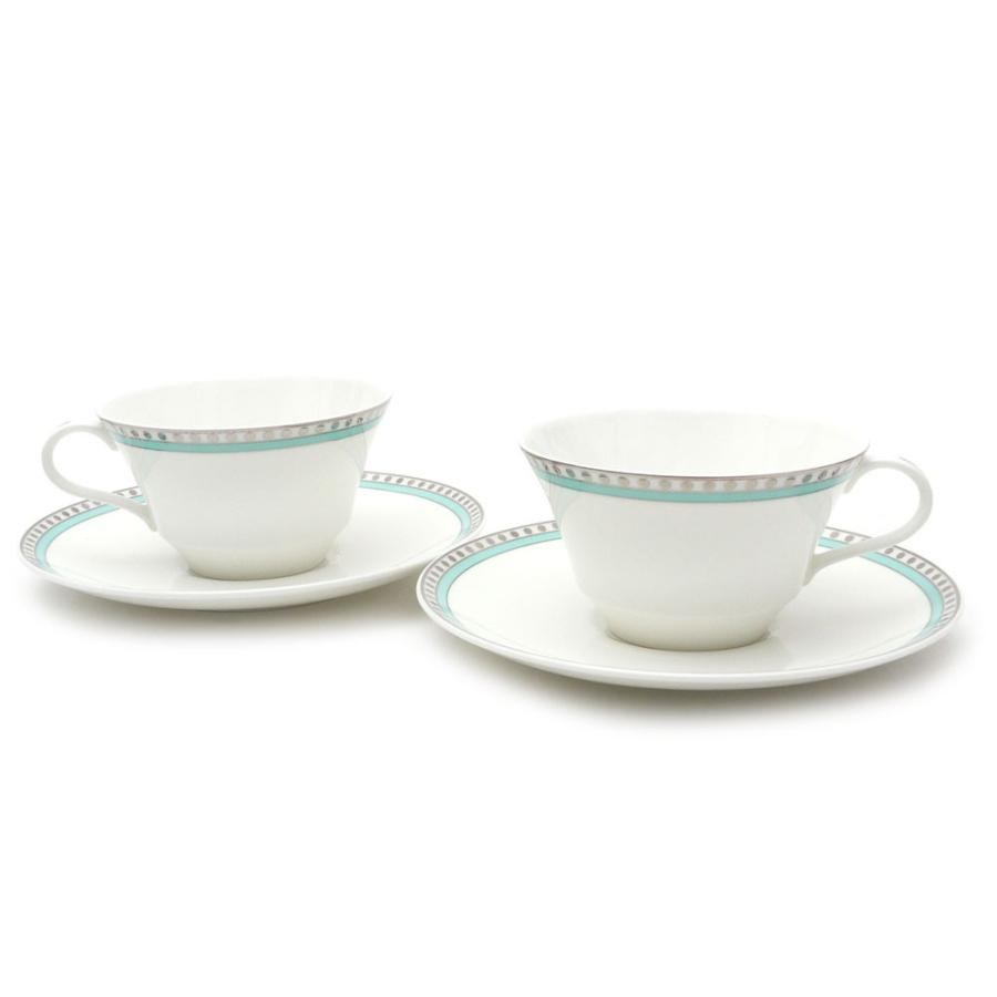 Tiffany & Co. - ティファニー　プラチナブルーバント　マグカップ2客、ソーサー2枚新品 TIFFANY&Co. ティファニー プラチナブルーバンド カップ