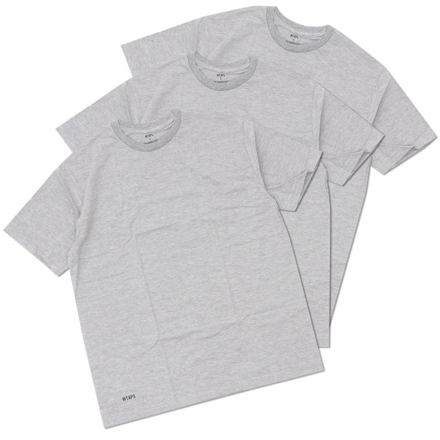 WTAPS (ダブルタップス) SKIVVIES.TEE-C (Tシャツ 3枚セット) GRAY 200-007439-032- 新品 (半袖Tシャツ)｜cliffedge｜02