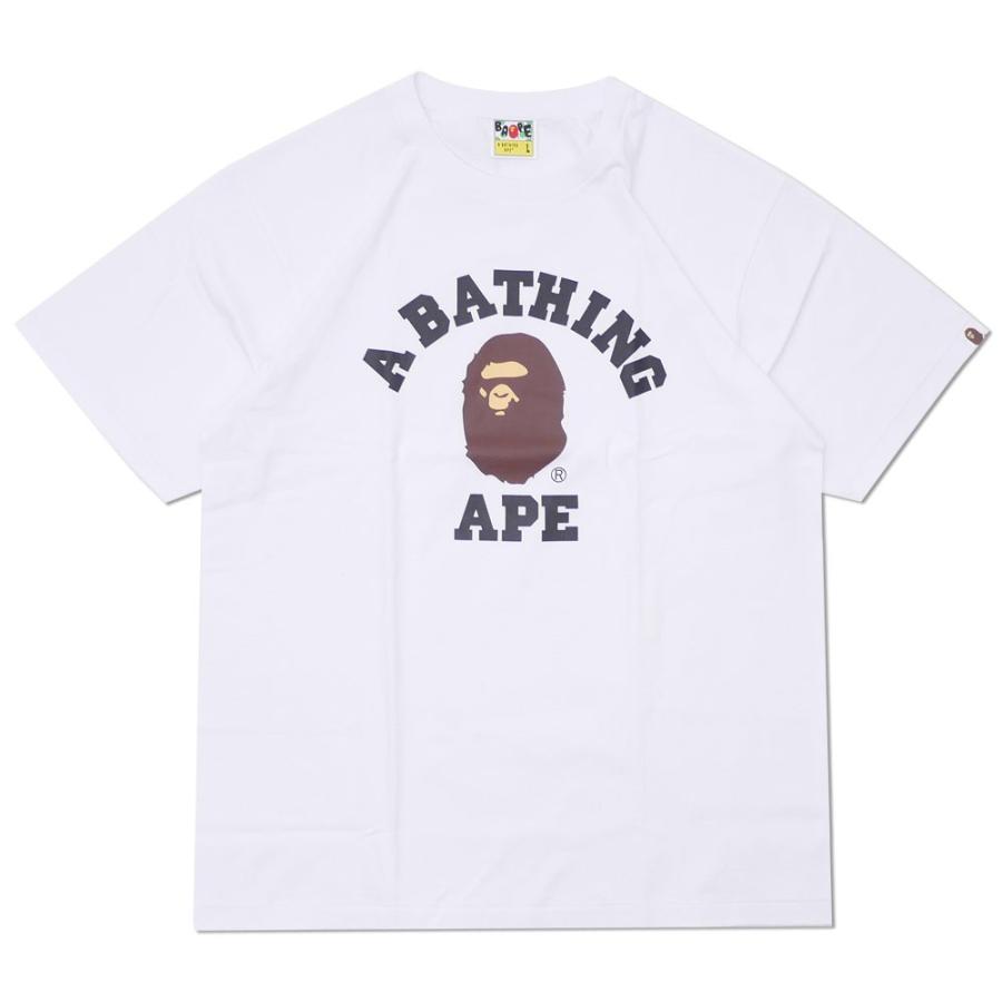 A BATHING APE (エイプ) COLLEGE TEE (Tシャツ) WHITE 1D25-110