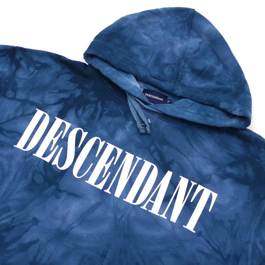 DESCENDANT BLEACH/TIE DYE HOODED SWEATSHIRT NAVY 211-000542-047  