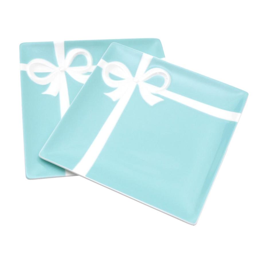 TIFFANY&Co. ティファニー ブルー ボウ デザートプレート 2枚 TIFFANY&Co. ティファニー ブルー ボウ デザートプレート 2枚