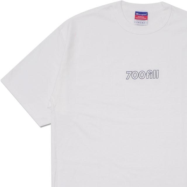 700fill(セブンハンドレッドフィル) Embroidered Payment Outline Logo Tee (Tシャツ) WHITE 200-007918-040+ 新品 (半袖Tシャツ)｜cliffedge