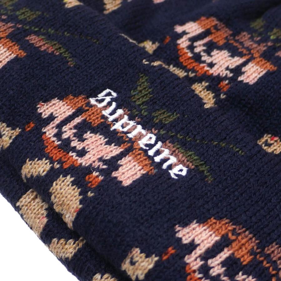Supreme（シュプリーム） SUPREME Rose Jacquard Beanie ビーニー NAVY