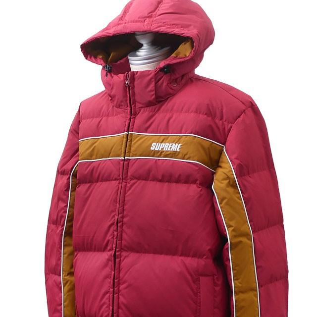 k*w様 Supreme Stripe Panel Down Jacket Supreme 18AW Stripe Panel Down Jacket シュプリーム ストライプ