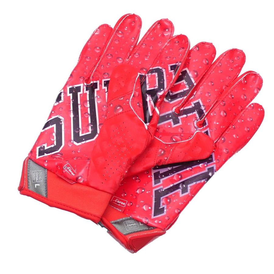 red supreme football gloves