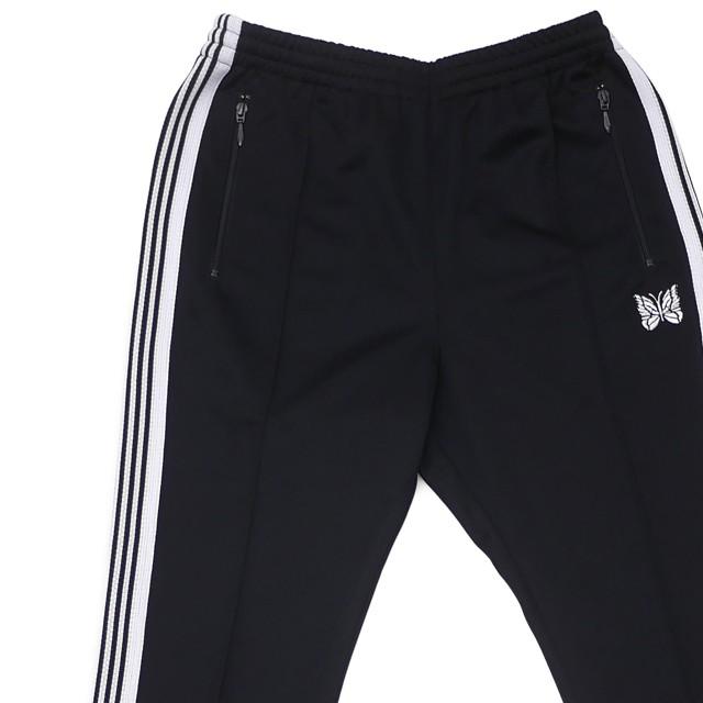 black poly track pants