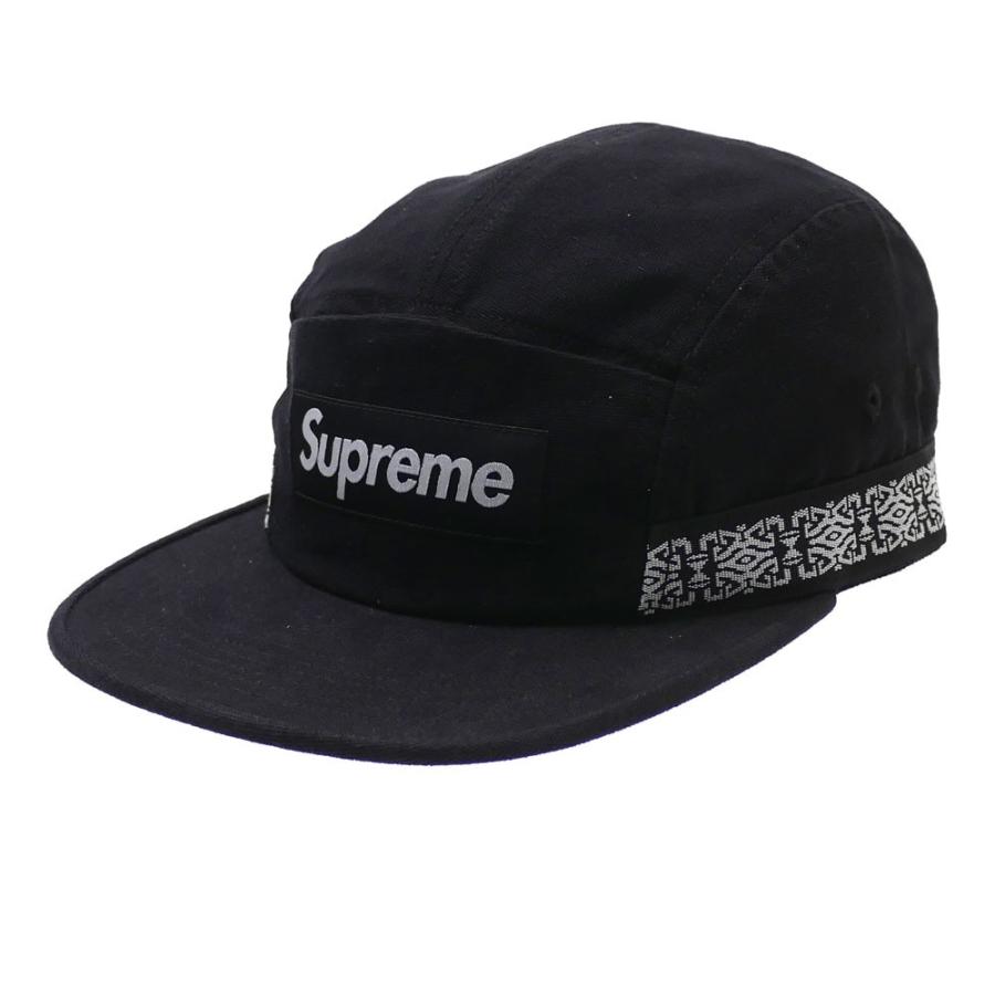 Supreme camp capブラック ステッカー付き Supreme（シュプリーム） 新品 SUPREME Side Tape Camp Cap キャンプ