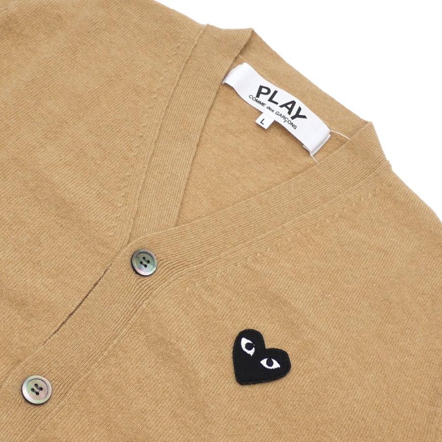 新品 プレイ コムデギャルソン PLAY COMME des GARCONS MENS BLACK HEART WOOL CARDIGAN カーディガン BEIGExBLACK ベージュ メンズ 231000377056 OUTER｜cliffedge｜03