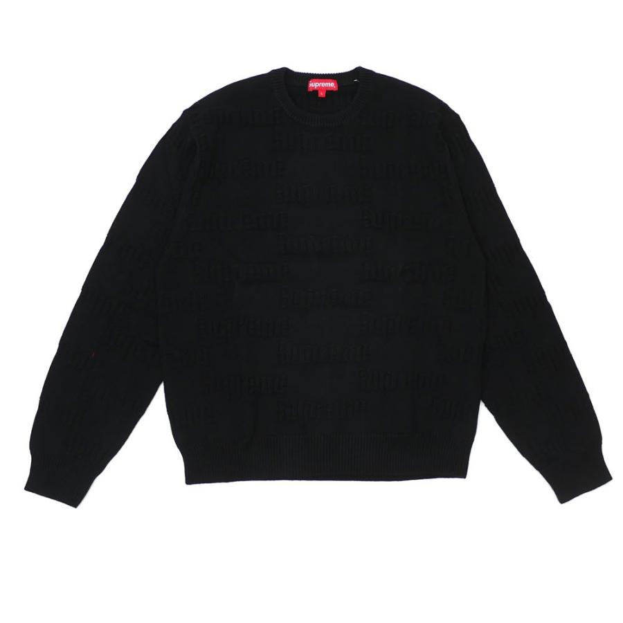 新品 シュプリーム SUPREME Raised Logo Sweater ニット セーター BLACK ブラック 黒 メンズ  231000378051 SWT/HOODY