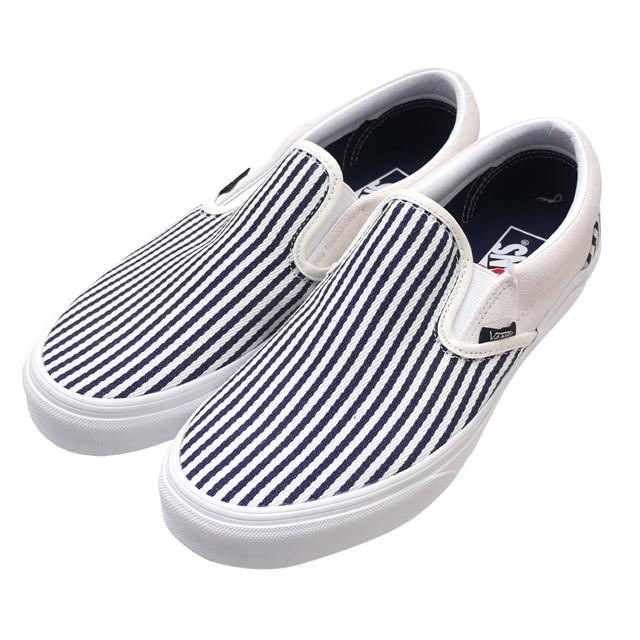 vans denim stripe slip on