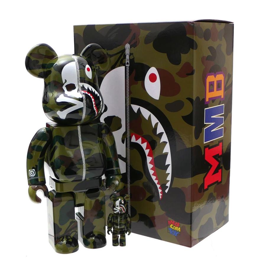 新品 マスターマインドジャパン mastermind JAPAN x エイプ A BATHING APE BE@RBRICK 100% & 400% ベアブリック GREEN グリーン 緑 283000486015 グッズ｜cliffedge｜02