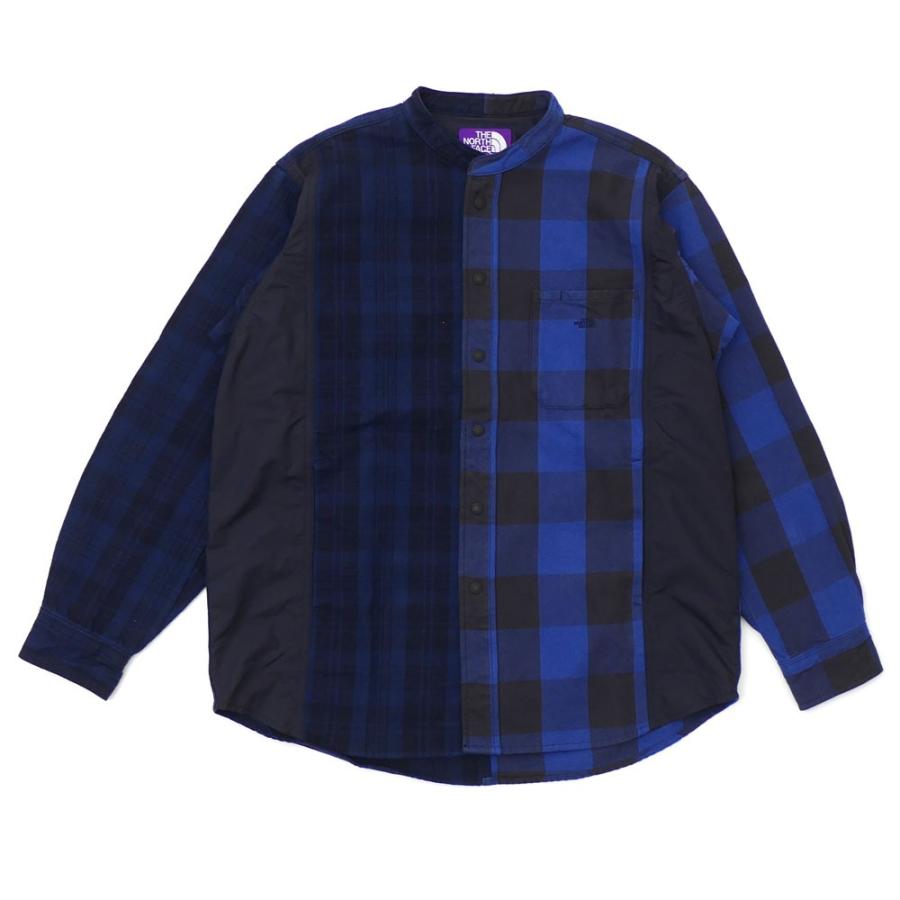 THE NORTH FACE PURPLE LABEL 新品 Plaid Patchwork Shirt N(NAVY 