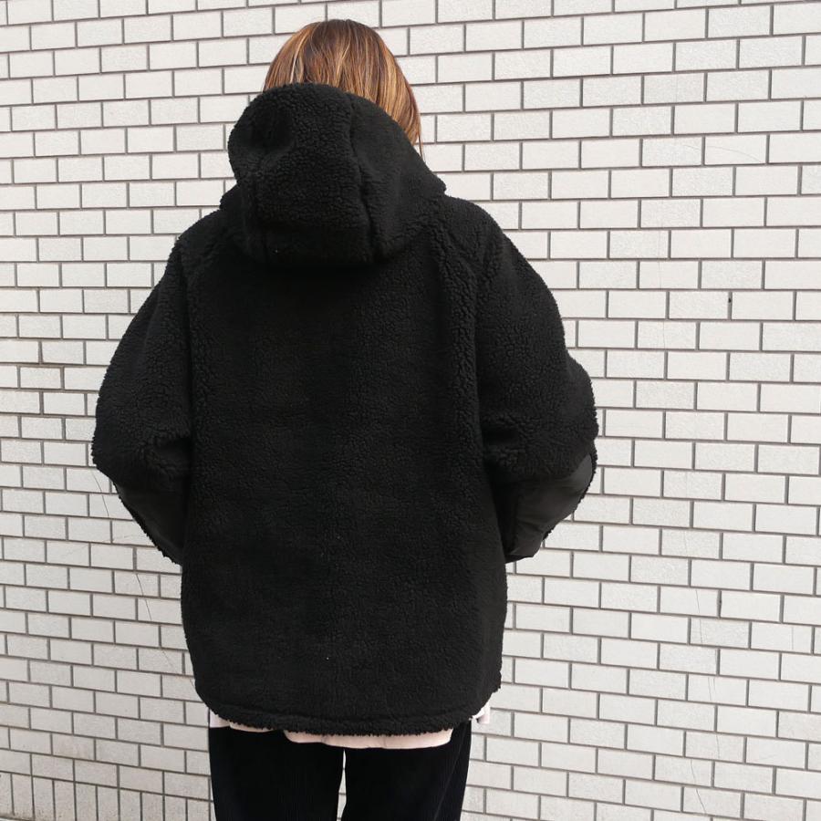 WTW フルジップボアジャケット WTW 新品 ダブルティー BOA HOODIE JKT ボア ジャケット BLACK