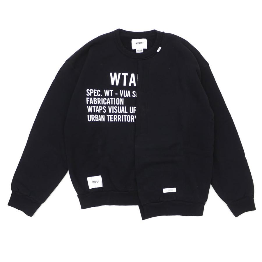 トップス WTAPS 19AW DESIGN CREW NECK 01 BLACK WTAPS 新品 RAGS CREW NECK BLACK 211ATDT-CSM27 209000616051
