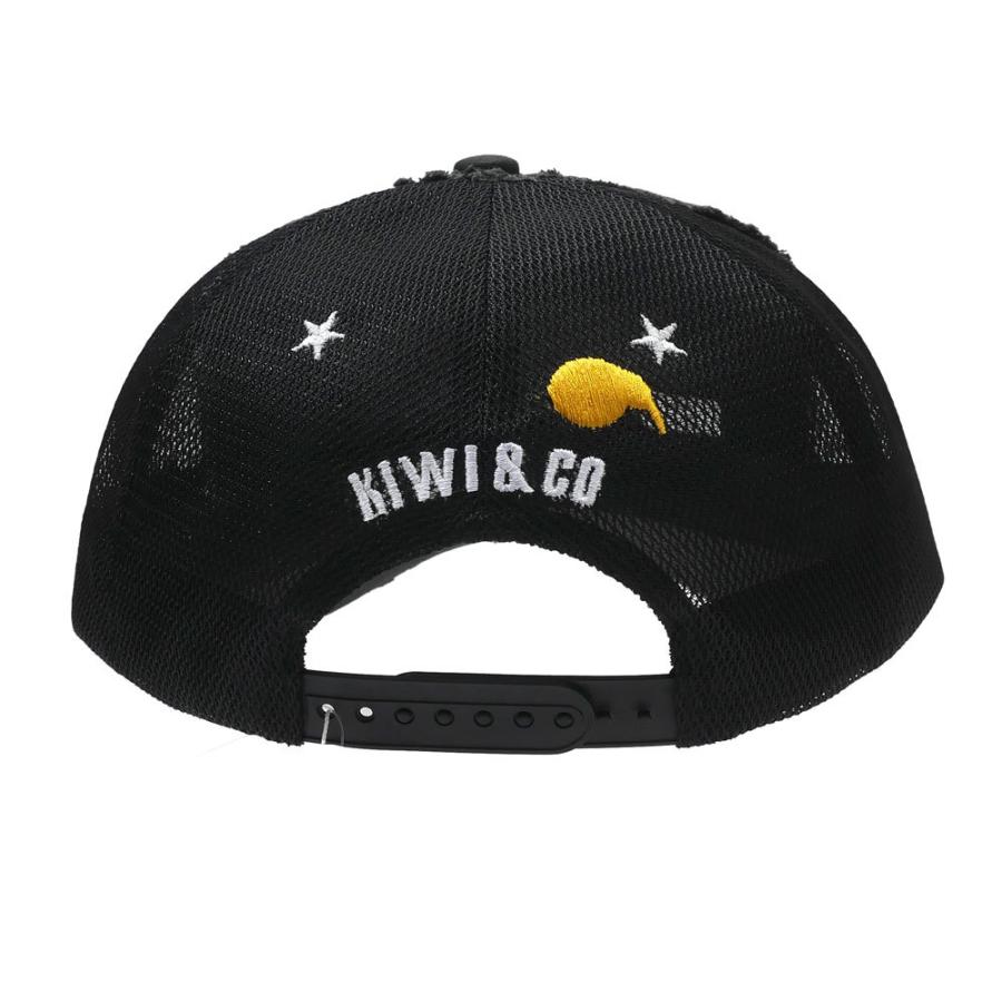 新品 ヨシノリコタケ YOSHINORI KOTAKE x キウィアンドコー KIWI&CO. TWILL MESH CAP キャップ BLACK ブラック 黒 251001536011 ヘッドウェア｜cliffedge｜04