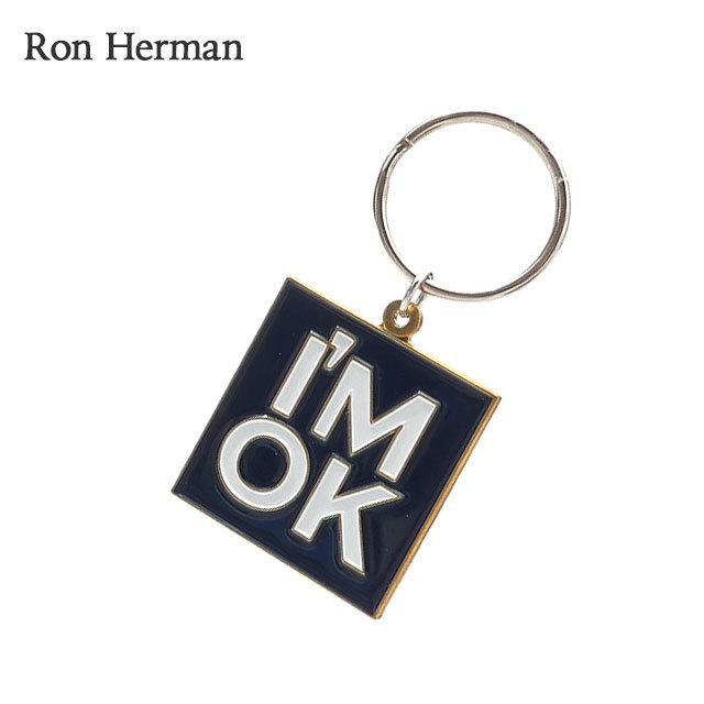 新品 ロンハーマン Ron Herman x アイムオーケー 無料長期保証 I#039;M OK Keychain キーチェーン 新登場 278000561017 NAVY ネイビー グッズ Logo 紺 キーホルダー B