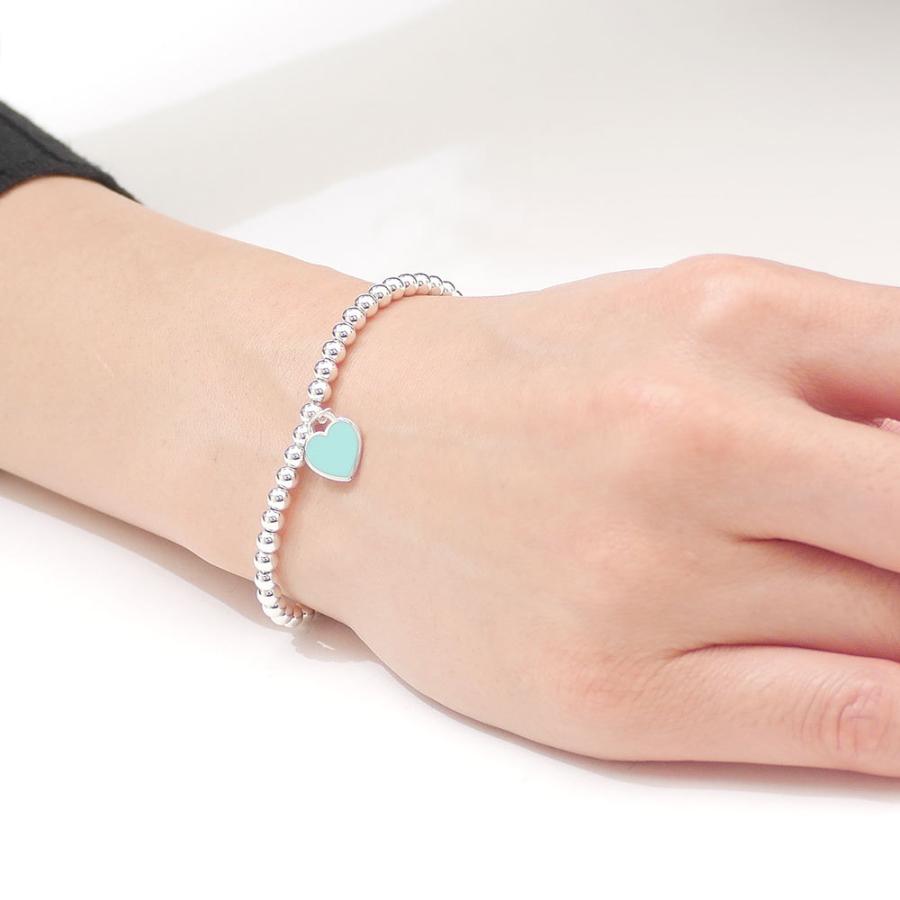 新品 ティファニー TIFFANY&CO. Blue Heart Tag Bead Bracelet M ブルーハート タグ ビーズ ブレスレット  SILVER シルバー 269000355042 グッズ