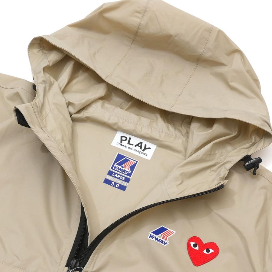 新品 プレイ コムデギャルソン PLAY COMME des GARCONS x ケーウェイ K-WAY PACKABLE HALF ZIP JACKET ジャケット BEIGE ベージュ 212001054056 OUTER｜cliffedge｜04