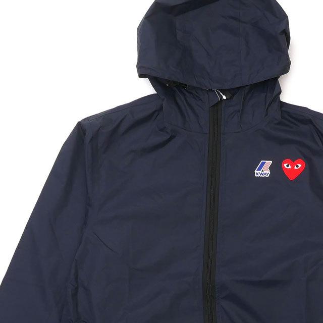 新品 プレイ コムデギャルソン PLAY COMME des GARCONS x ケーウェイ K-WAY PACKABLE FULL ZIP JACKET ジャケット NAVY ネイビー 紺 212001054047 OUTER｜cliffedge