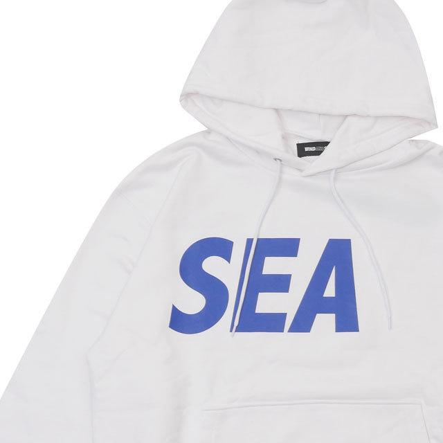 新品 ウィンダンシー WIND AND SEA SEA HOODIE パーカー WHITExBLUE