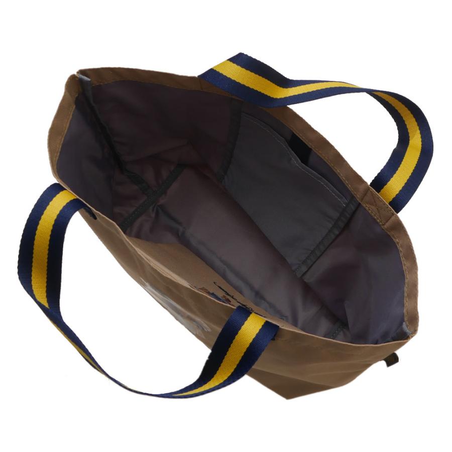 ラルフ ローレン リュック レザー キャンバス 総柄 ストライプ柄 ベージュ