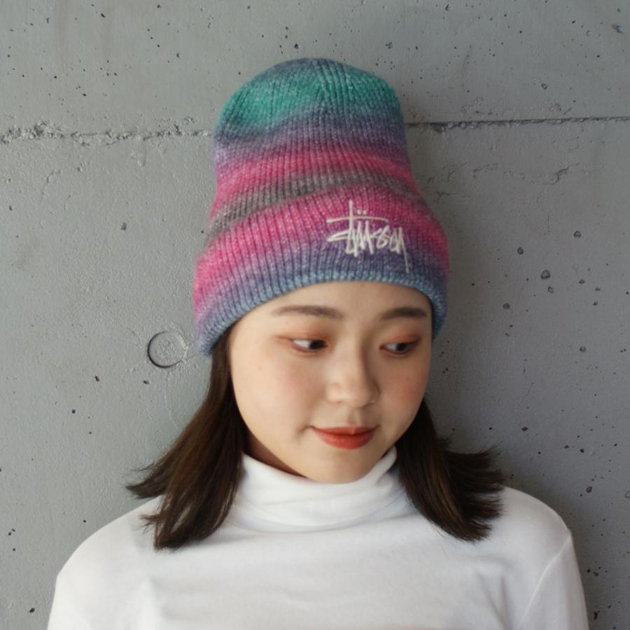 新品 ステューシー STUSSY Spray Stripe Cuff Beanie ビーニー ニット 