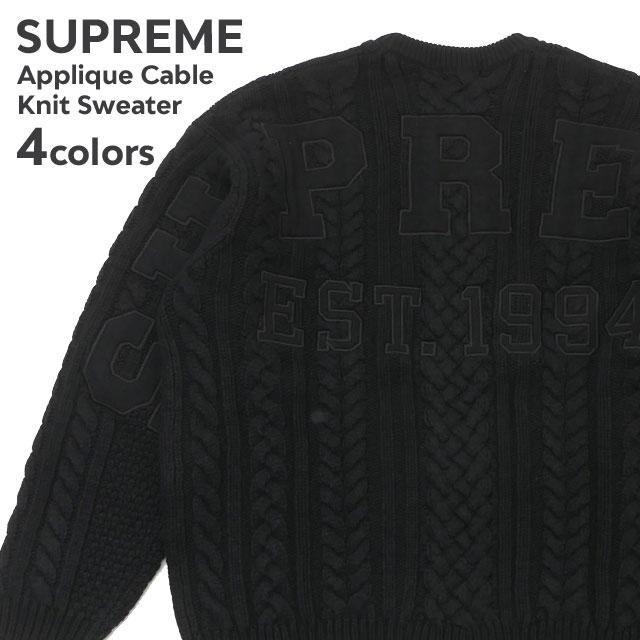 Supreme Appliqué cable knit sweater Supreme(シュプリーム) 【Applique Cable Knit Sweater】ケーブル