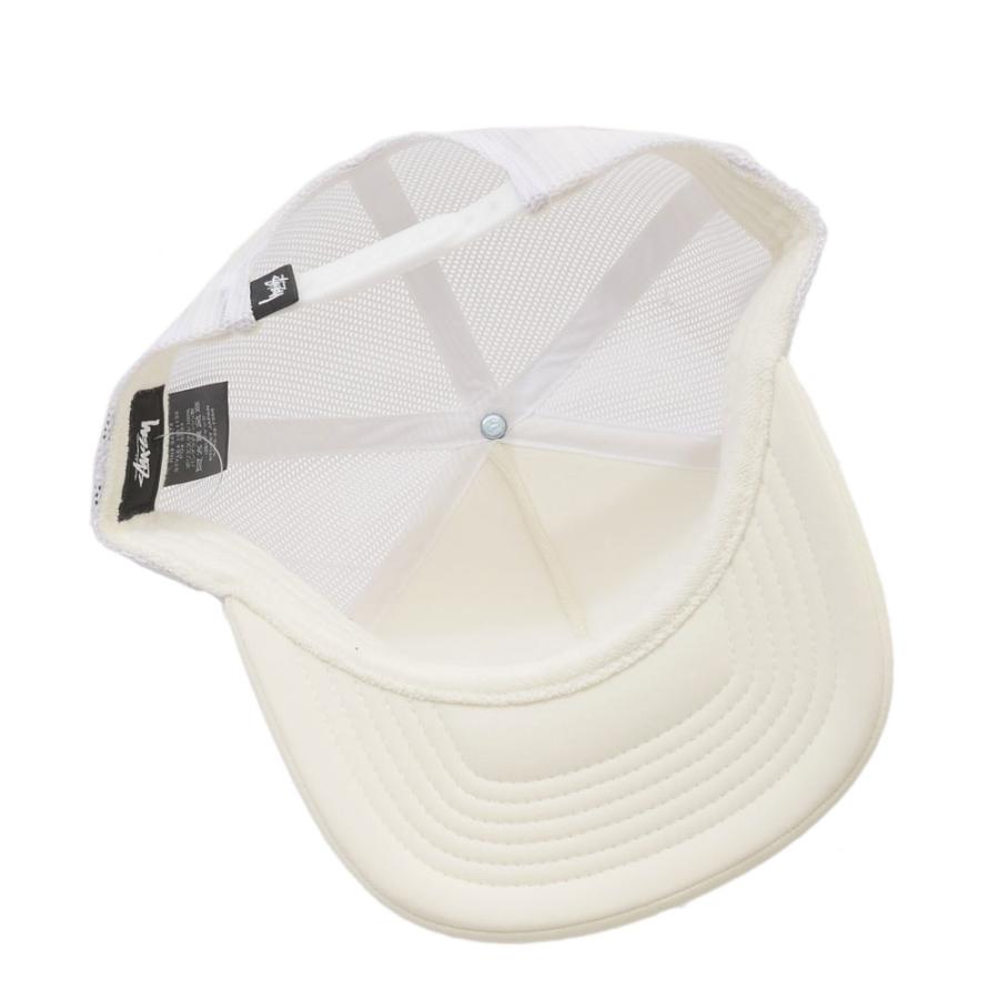 即完人気　 Stussy トラッカーキャップ ホワイト/ブラック ☆送料・関税込☆STUSSY☆Stussy Crown Stock Trucker Cap