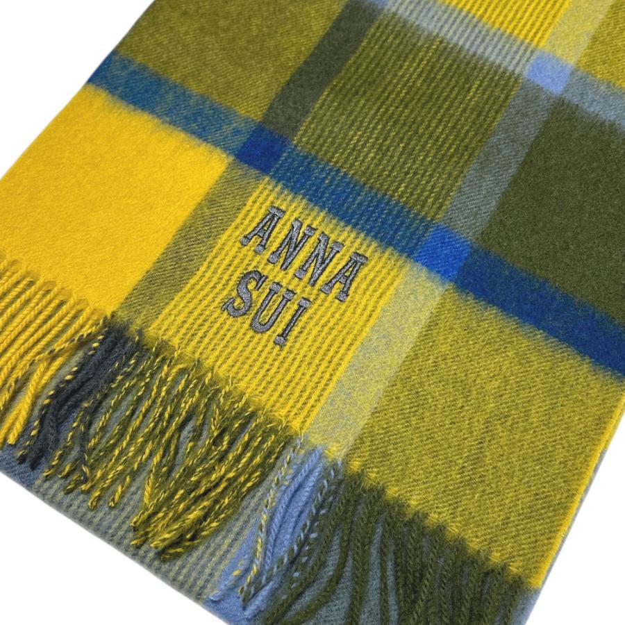 ANNA SUI 新品 アナスイ ウールチェックマフラー プレゼント ANNA SUI 新品 アナスイ ウールチェックマフラー プレゼント