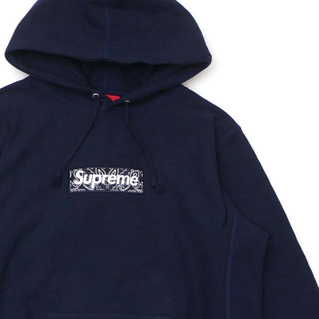 シュプリーム Supreme 19FW Bandana Box Logo Hooded Sweatshirt NAVY ネイビー メンズ Mサイズ 【中古】 2019FW 111001488047 (SWT/HOODY)｜cliffedge