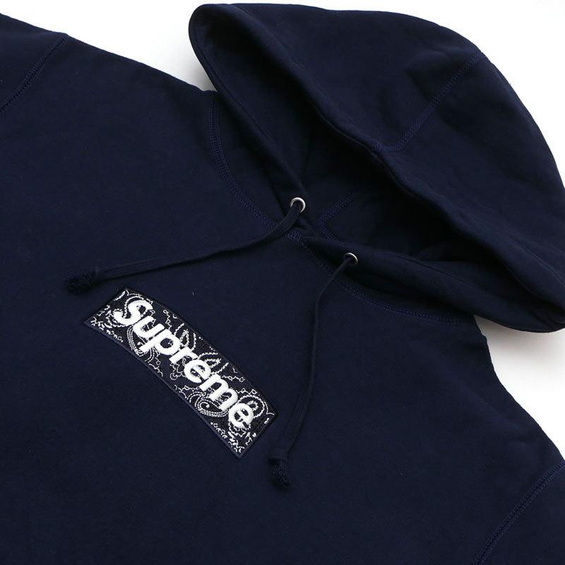 シュプリーム Supreme 19FW Bandana Box Logo Hooded Sweatshirt NAVY ネイビー メンズ Mサイズ 【中古】 2019FW 111001488047 (SWT/HOODY)｜cliffedge｜03