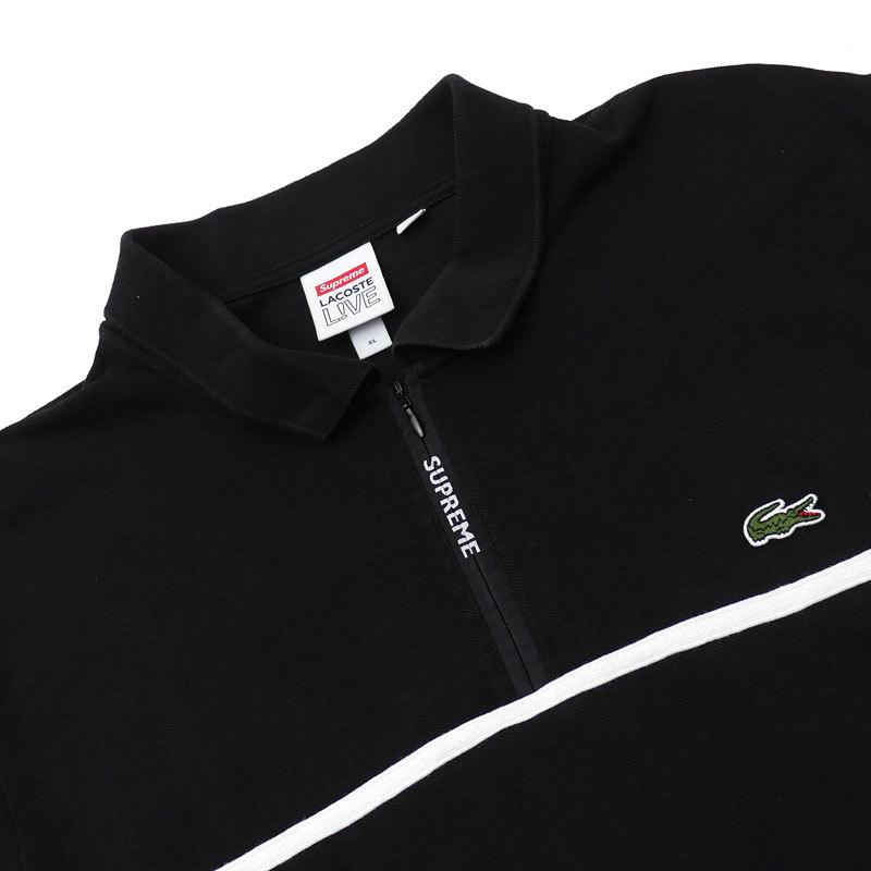 【極美品】 Supreme LACOSTE Pique Zip L/S Polo Supreme LACOSTE Pique Zip L S Polo (FW19) - $148