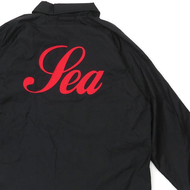 ウィンダンシー ビッグロゴ ナイロン コーチジャケット 両面プリント M 黒 赤 WIND AND SEA（ウィンダンシー） WIND AND SEA COACH JACKET コーチ