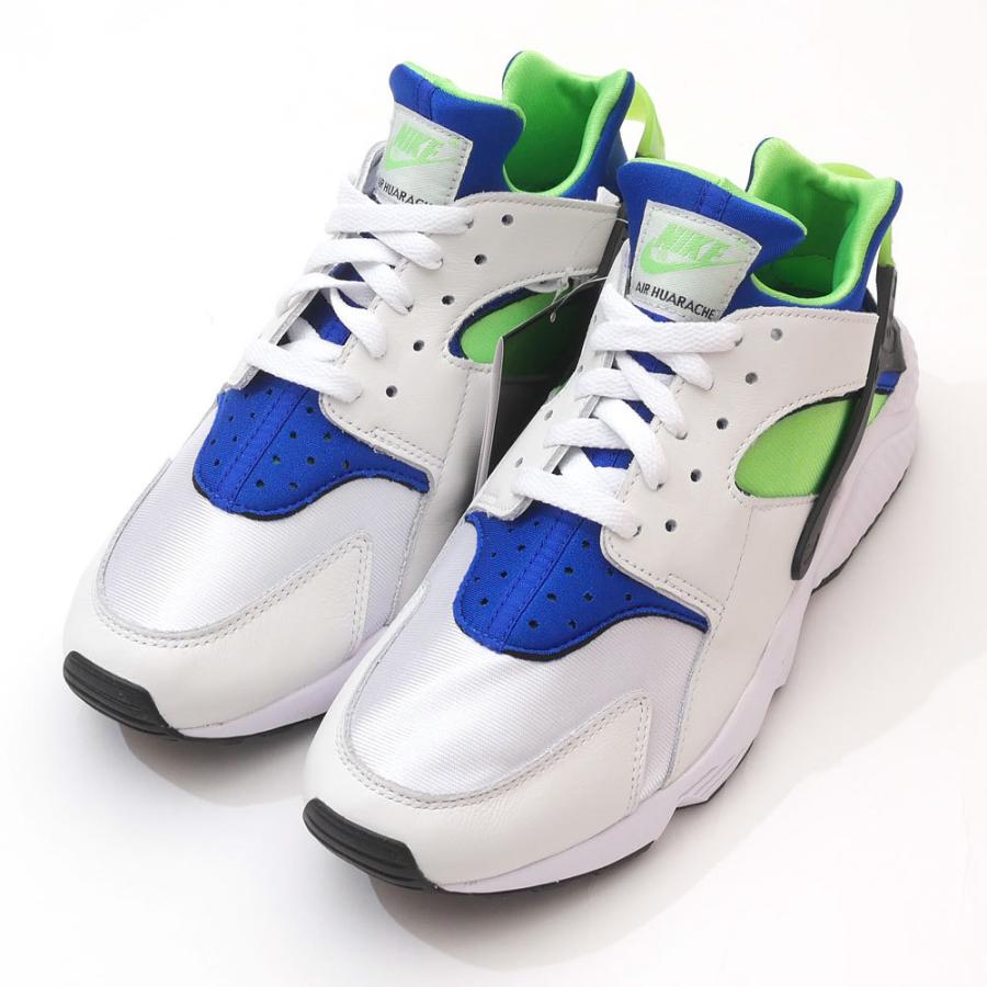 新古品/未使用 ナイキ NIKE AIR HUARACHE エアハラチ WHITE/SCREAM GREEN-ROYAL BLUE DD1068-100 メンズ 27.5cm 191016053290 (フットウェア)｜cliffedge｜06