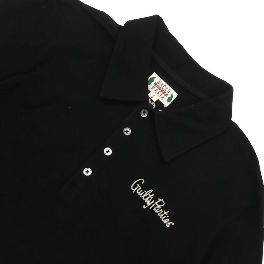 ワコマリア WACKO MARIA 七分ポロシャツ BLACK ブラック メンズ S