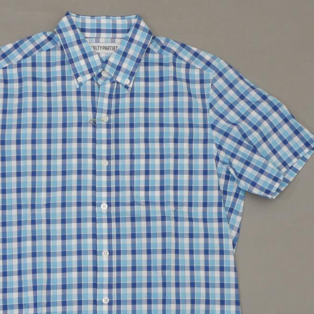 良色☆WACKOMARIA ワコマリア ギンガムチェックシャツ 青白 WACKO MARIA 新古品/未使用 ワコマリア PLAID S/S SHIRT