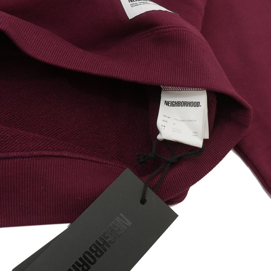 ネイバーフッド NEIGHBORHOOD 23AW MAJOR FORCE SWEATSHIRT LS 232UWMFN-CSM01S BURGUNDY Mサイズ 2023AW 410420614043 (SWT/HOODY) 【フラワーアイコンウォッシュドトレーナー】