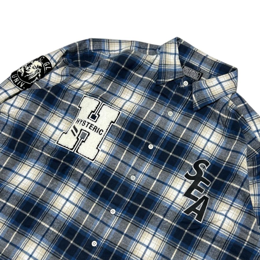 ヒステリックグラマー×ウィンダンシー チェックシャツ HYSTERIC GLAMOUR ヒステリックグラマー × WIND AND SEA ウィン